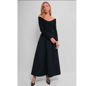 Tuckernuck Clea Women's XXL Black Long Sleeve Off the Shoulder Midi Dress